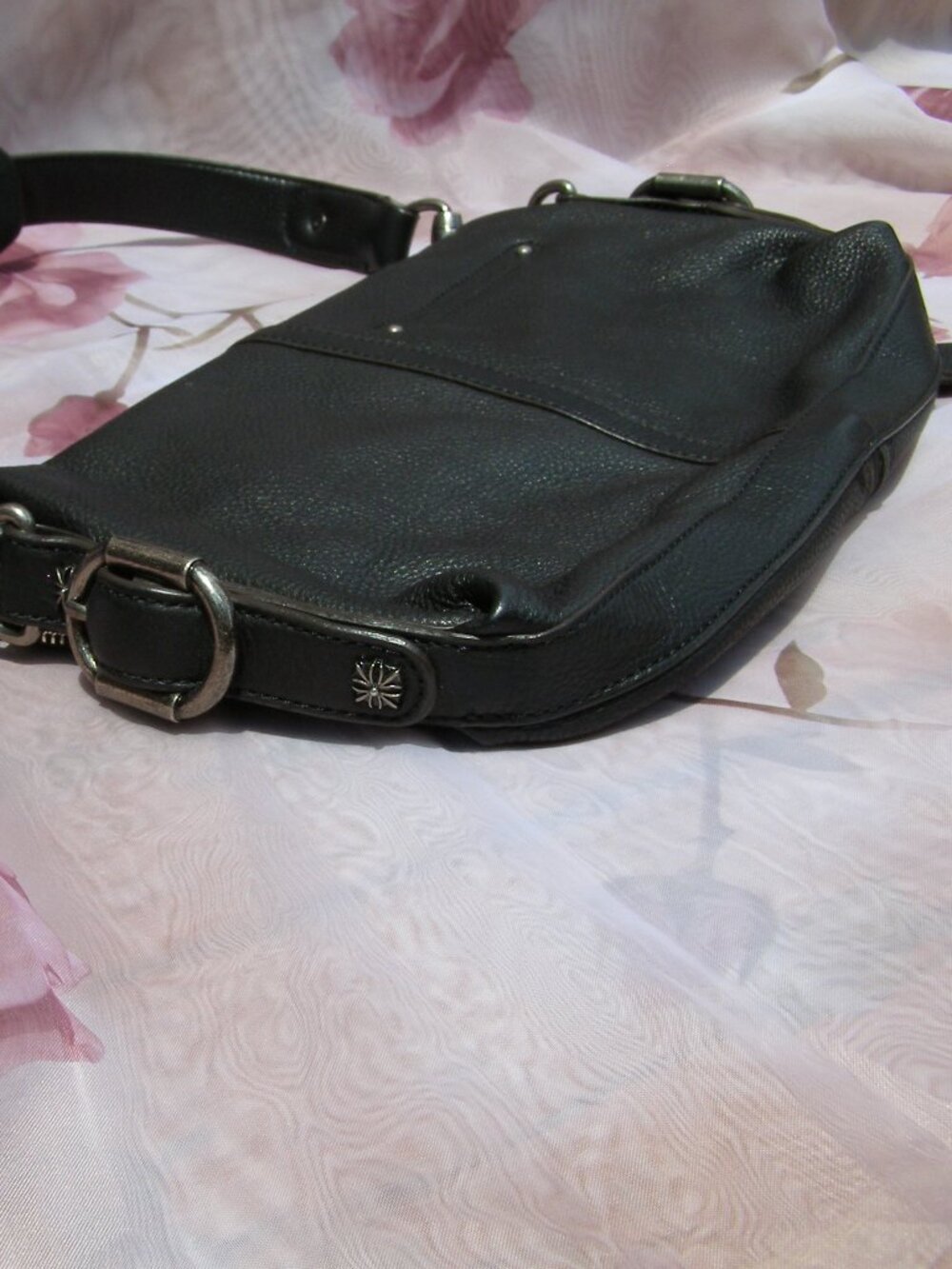 $218 EUC B. MAKOWSKY pebbled leather black Shoulder bag/Clutch - Picture 5 of 16